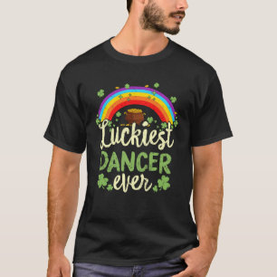 Luckiest Dancer Ever St Patricks Day Rainbow Men W T-Shirt