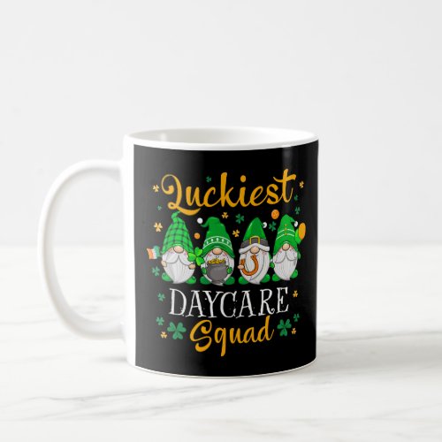Luckiest Daycare Teacher Gnome Shamrock St Patrick Coffee Mug