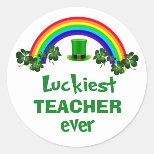 Luckiest Ever St Patricks Day Classic Round Sticker