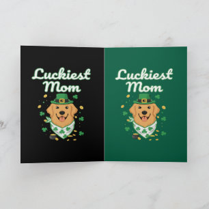 Luckiest Golden Retriever Mom St. Patrick's Day Card
