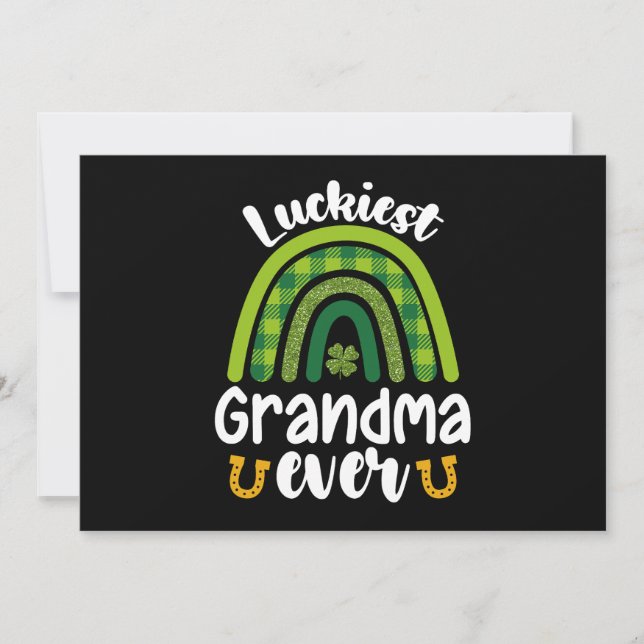 Luckiest Grandma Ever Family St Patrick's Day Invitation (Front)