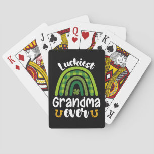 Luckiest Grandma Ever Family St Patrick's Day Poker Cards