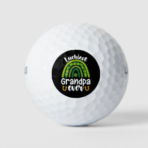 Luckiest Grandpa Ever Family St Patrick's Day Golf Balls