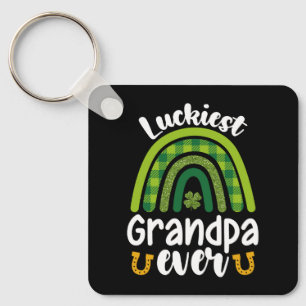 Luckiest Grandpa Ever Family St Patrick's Day Keychain