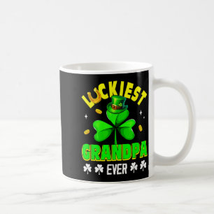 Luckiest Grandpa Ever Patricks Day Shamrocks Funny Coffee Mug