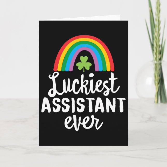 Luckiest Istant Ever St Patrick Day Shamrocks  Card (Front)