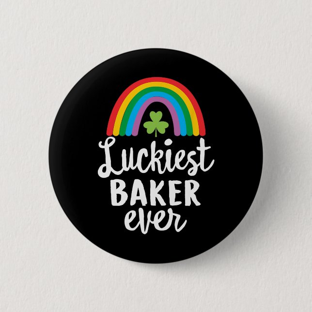 Luckiest Ker Ever St Patrick Day Shamrocks  Button (Front)