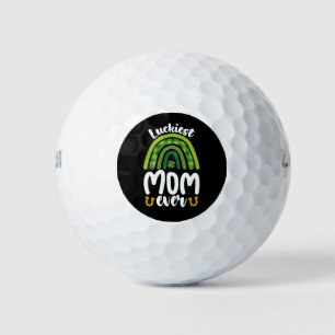 Luckiest Mom Ever Family St Patrick's Day Golf Balls
