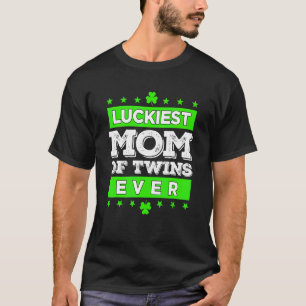 Luckiest Mom Of Twins Ever Pregnancy Announcement  T-Shirt