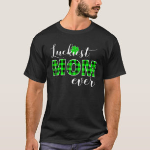 Luckiest Mommy Buffalo Plaid, Shamrock Green C Boy T-Shirt