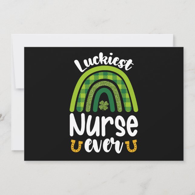 Luckiest Nurse Ever St Patrick's Day Invitation (Front)