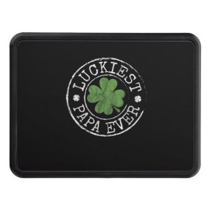 Luckiest Papa Ever Shamrocks Lucky Father St Patri Hitch Cover