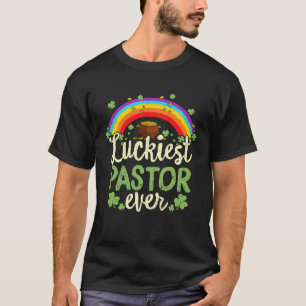 Luckiest Pastor Ever St Patricks Day Rainbow Men W T-Shirt