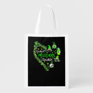 Luckiest Preschool Teacher Gnome St Patricks Day S Grocery Bag