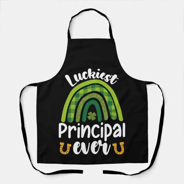 Luckiest Principal Ever School St Patrick's Day Apron (Front)