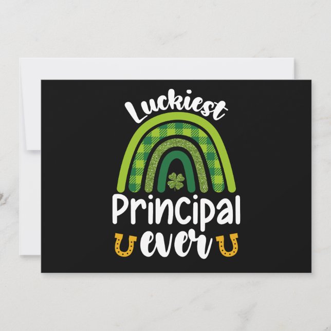 Luckiest Principal Ever School St Patrick's Day Invitation (Front)