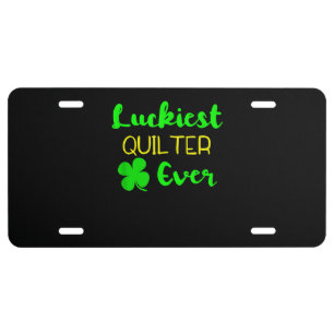 Luckiest Quilter Ever Patricks Day Irish Quilting License Plate
