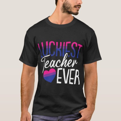 Luckiest Teacher Ever LGBTQ Bisexual Pride Flag Al T_Shirt