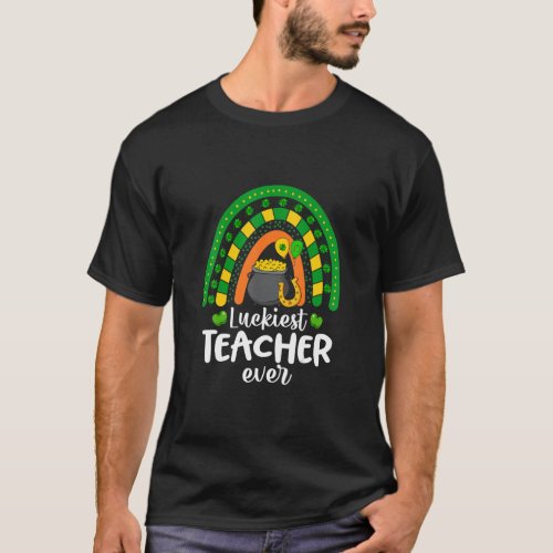 Luckiest Teacher Ever Rainbow St Patricks Day 1  T_Shirt