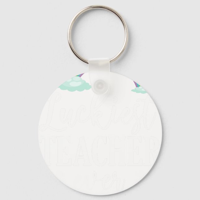 luckiest teacher ever, retro, vintage keychain (Front)