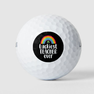 Luckiest Teacher Ever School Gift St Patricks Day Golf Balls