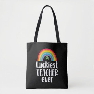 Luckiest Teacher Ever School Gift St Patricks Day Tote Bag