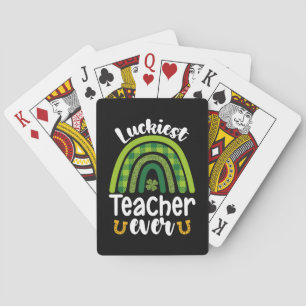 Luckiest Teacher Ever School St Patrick's Day Poker Cards
