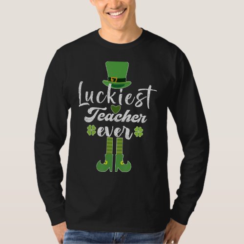 Luckiest Teacher Ever St Patrick S Day Funny Tee F