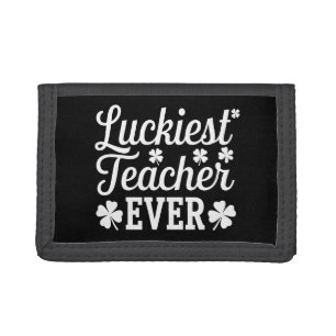 Luckiest Teacher Ever Teaching St Patrick's Day Tri-fold Wallet