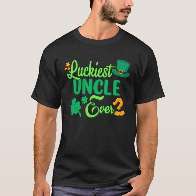 Luckiest Uncle Ever St Patricks Day Cute Men T-Shirt (Front)