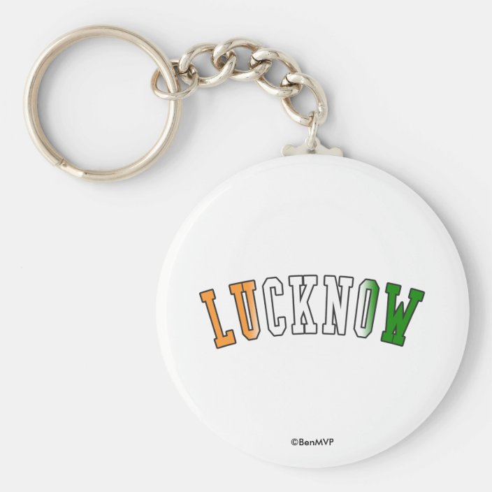 Lucknow in India National Flag Colors Keychain