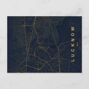 Lucknow India City Map Minimal Design Postcard