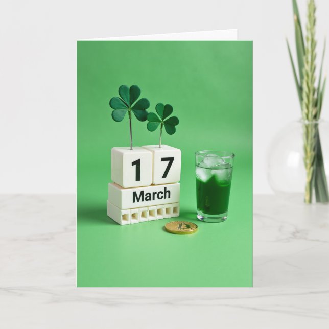 Lucky 17 March St Patricks Day Card (Front)