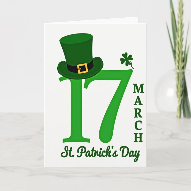Lucky 17 St Patricks Day Card (Front)