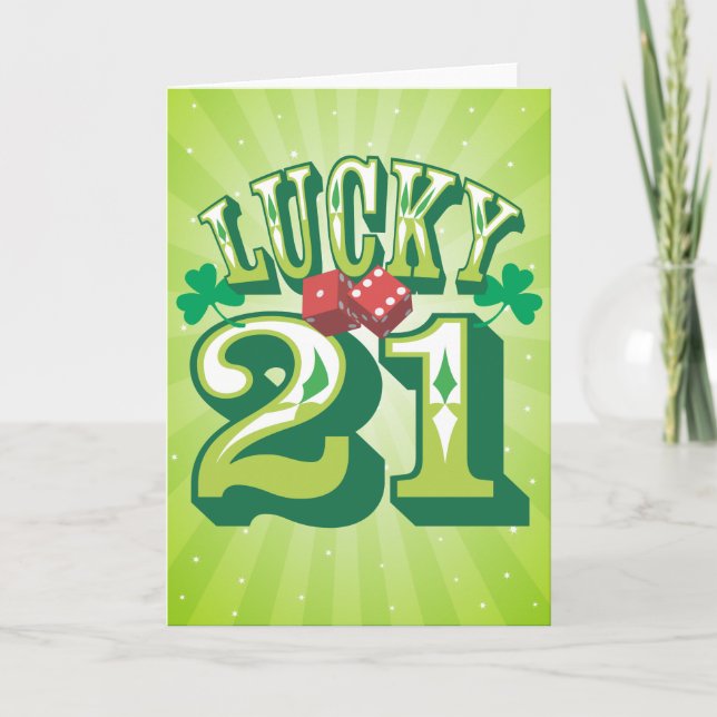 Lucky 21 Birthday Card (Front)