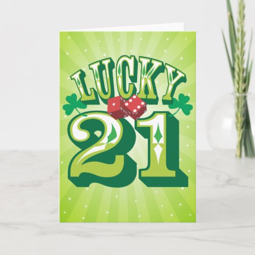 Lucky 21 Birthday Card