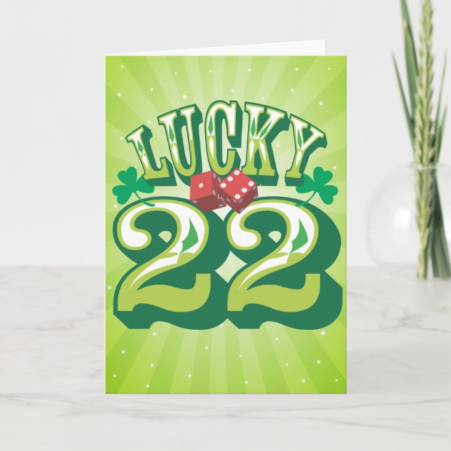 Lucky 22 Birthday Card (Front)