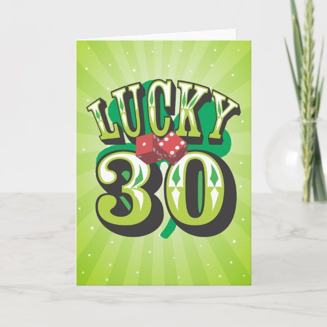 Lucky 30 Birthday Card (Front)
