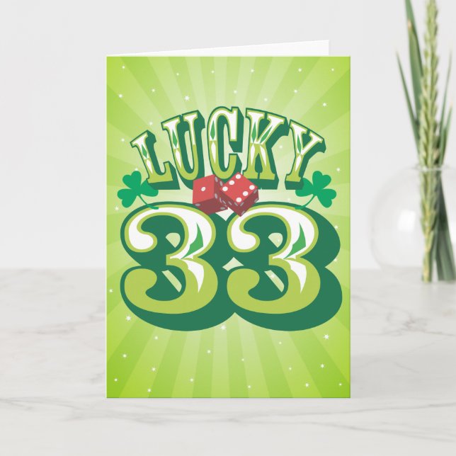 Lucky 33 Birthday Card (Front)