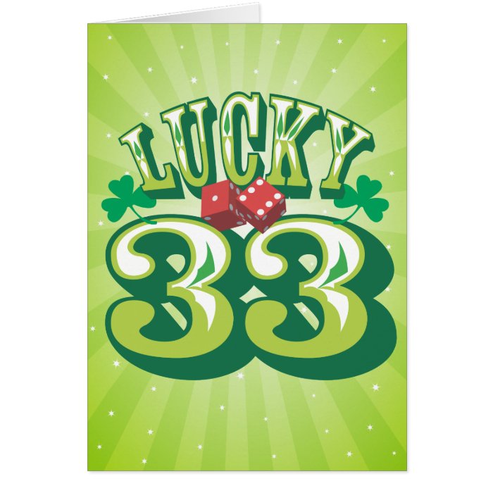 Lucky 33 Birthday Card