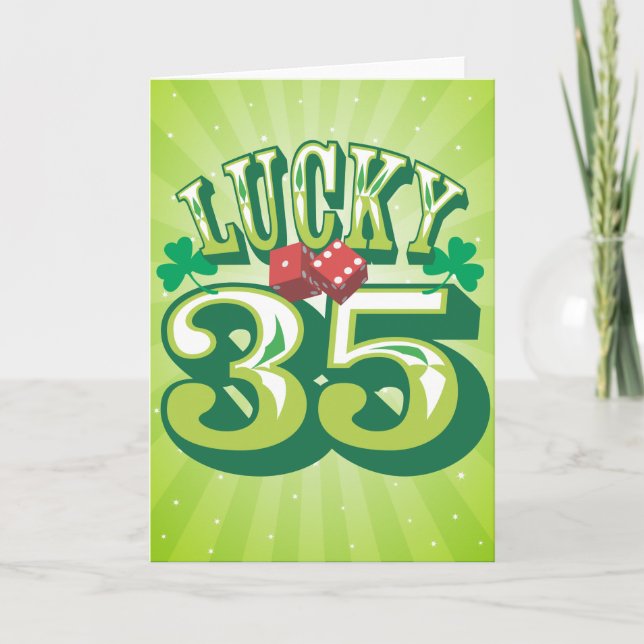 Lucky 35 Birthday Card (Front)