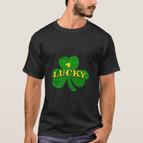 Lucky 4 Leaf C St Patrick s Day  T_Shirt