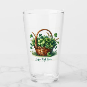 Lucky 4-Leaf Clover Irish Glass Cup