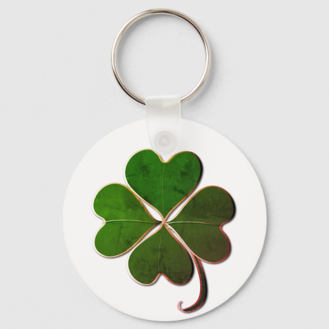 Lucky 4 Leaf Clover Keychain (Front)