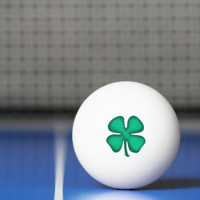 Lucky 4 Leaf Irish Clover 3-star ping pong ball (Net)