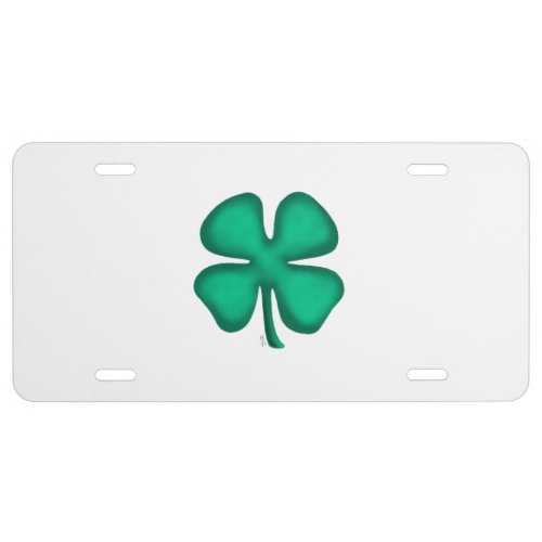 Lucky 4 Leaf Irish Clover aluminum license plate