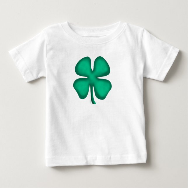 Lucky 4 Leaf Irish Clover baby shirt (Front)