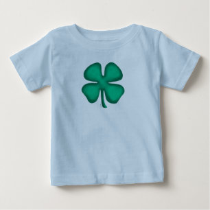 Lucky 4 Leaf Irish Clover blue baby T-shirt