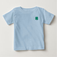 Lucky 4 Leaf Irish Clover blue baby T-shirt
