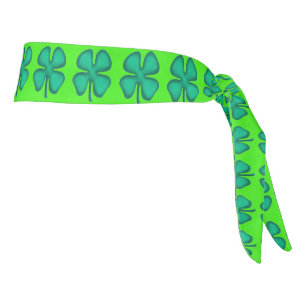 Lucky 4 Leaf Irish Clover bri green headband plus